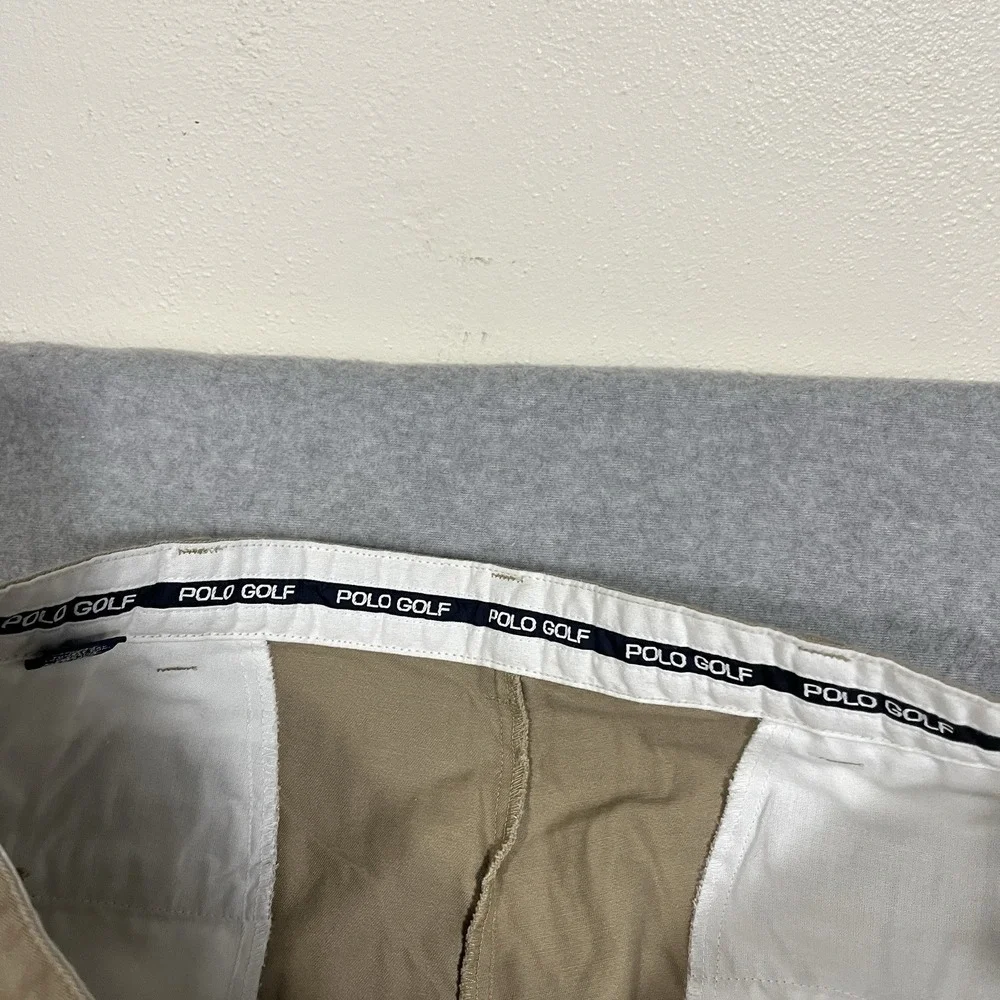 Polo Ralph Lauren Pants Mens 38x32 (Fit 36x31) Beige Chino Golf Pleated Straight